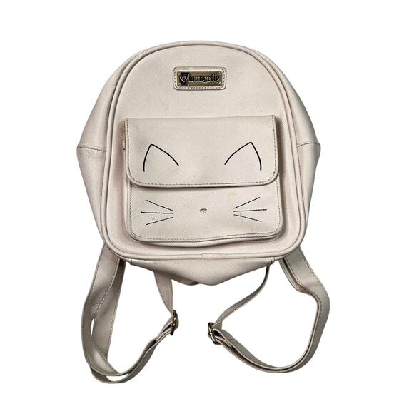 Loungefly Cat Face Mini Backpack Embroidered OG Heart Logo FLAW Pastel Pink main image 9